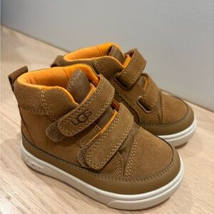 UGG Kids Tan Boots with Orange Highlights